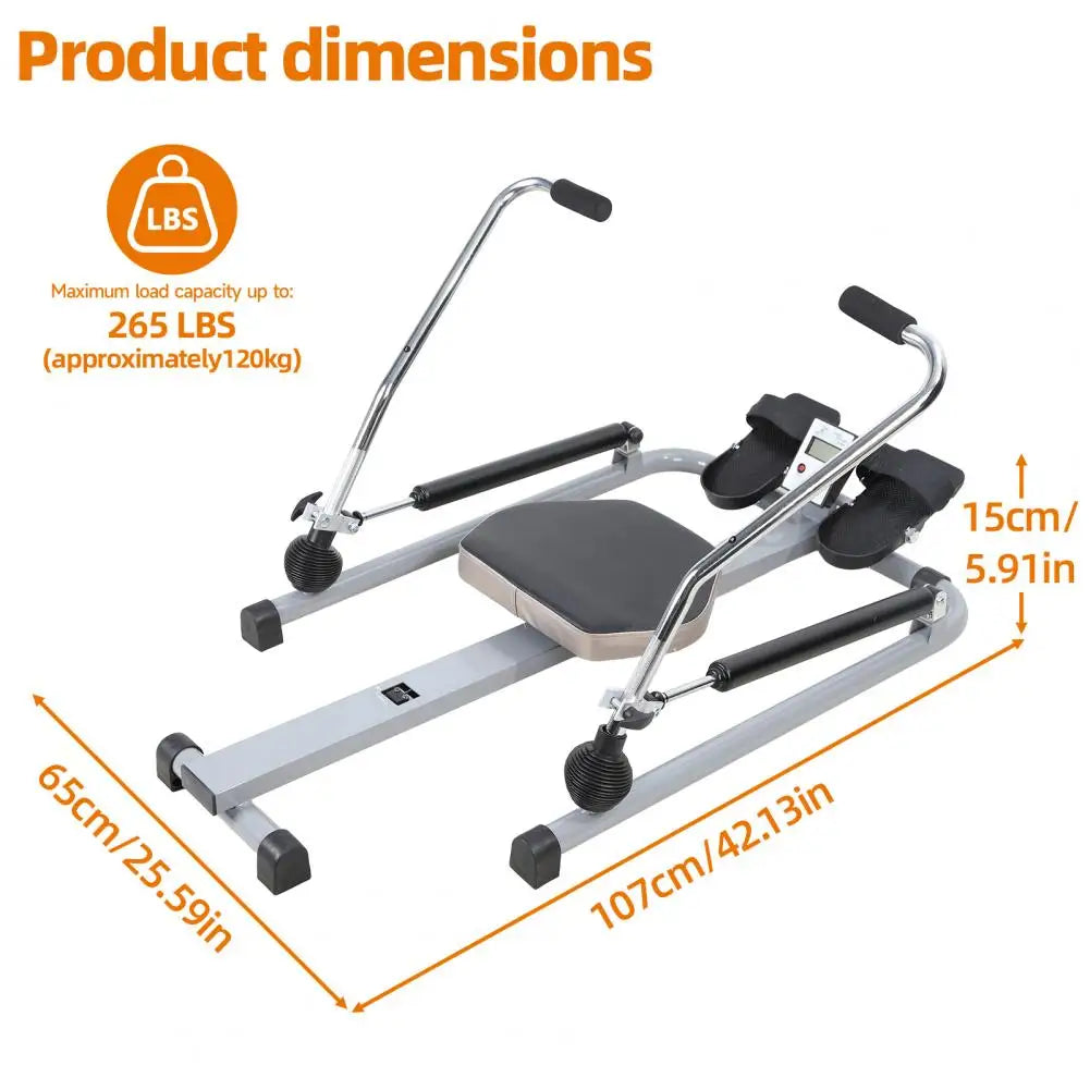 Hydraulic Rower With LCD Monitor For Home Fitness Workouts