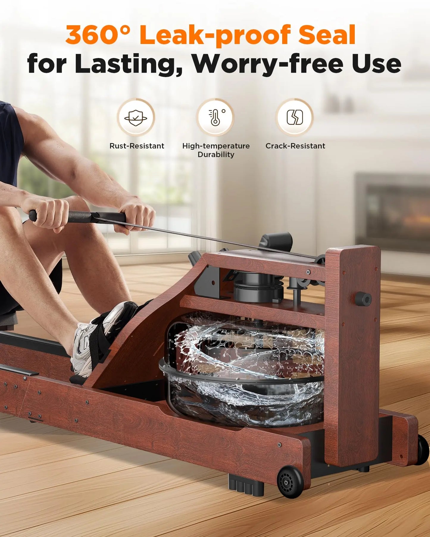 YOSUDA Water Rowing Machines for Home Use- Foldable Rower Machine 400LBS Weight Capacity with Dedicated Monitor & Bluetooth APP