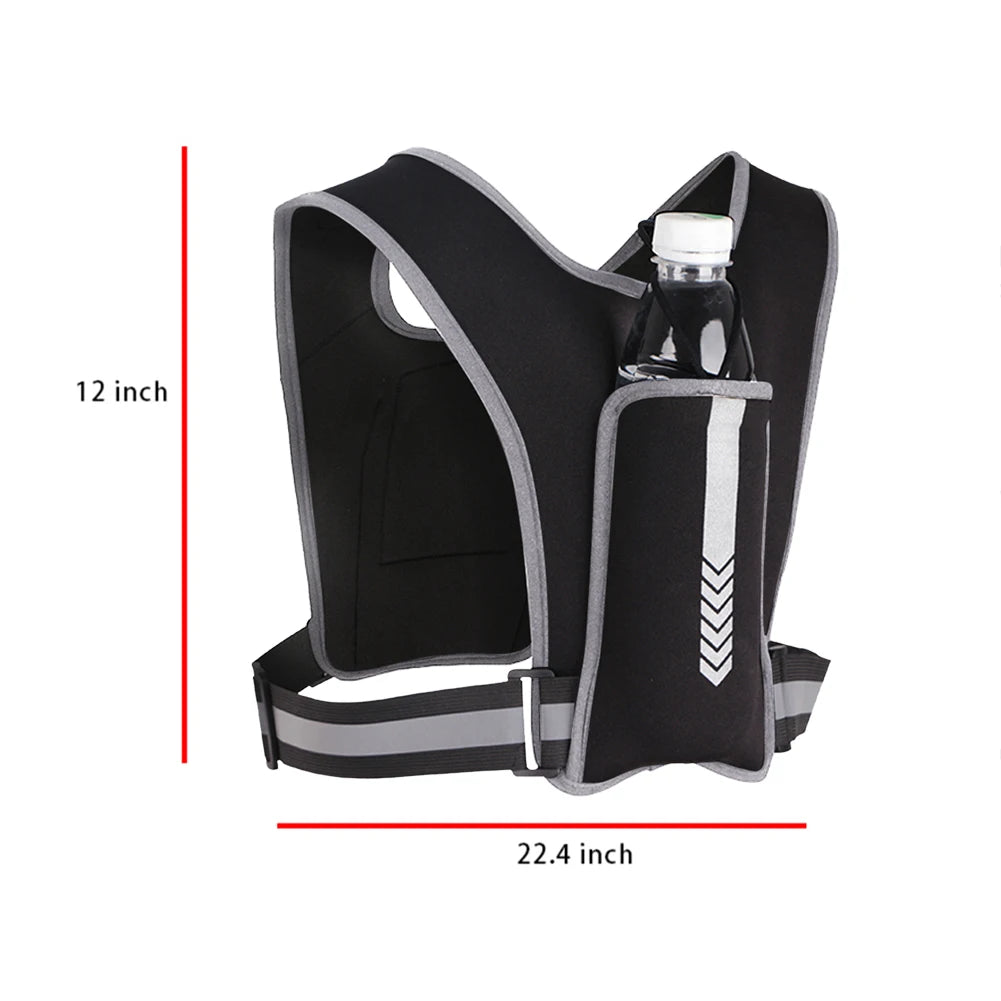 Hydration Backpack Reflective Water Bottle Knapsack with Headphone Holes Adjustable for Jogging Fitness for Climbing Hiking