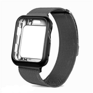 Apple Watch Replacement Band & Case Stainless Steel Mesh w/ Magnetic Buckle 38mm/40mm/42mm/44mm - Elite Fitness Essentials