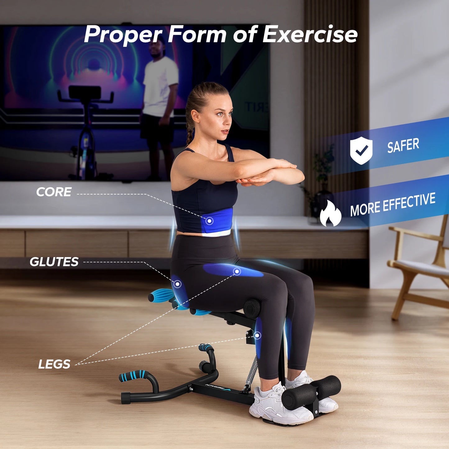 Merach Deep Squat Machine Adjustable Glutes Trainer Core Legs