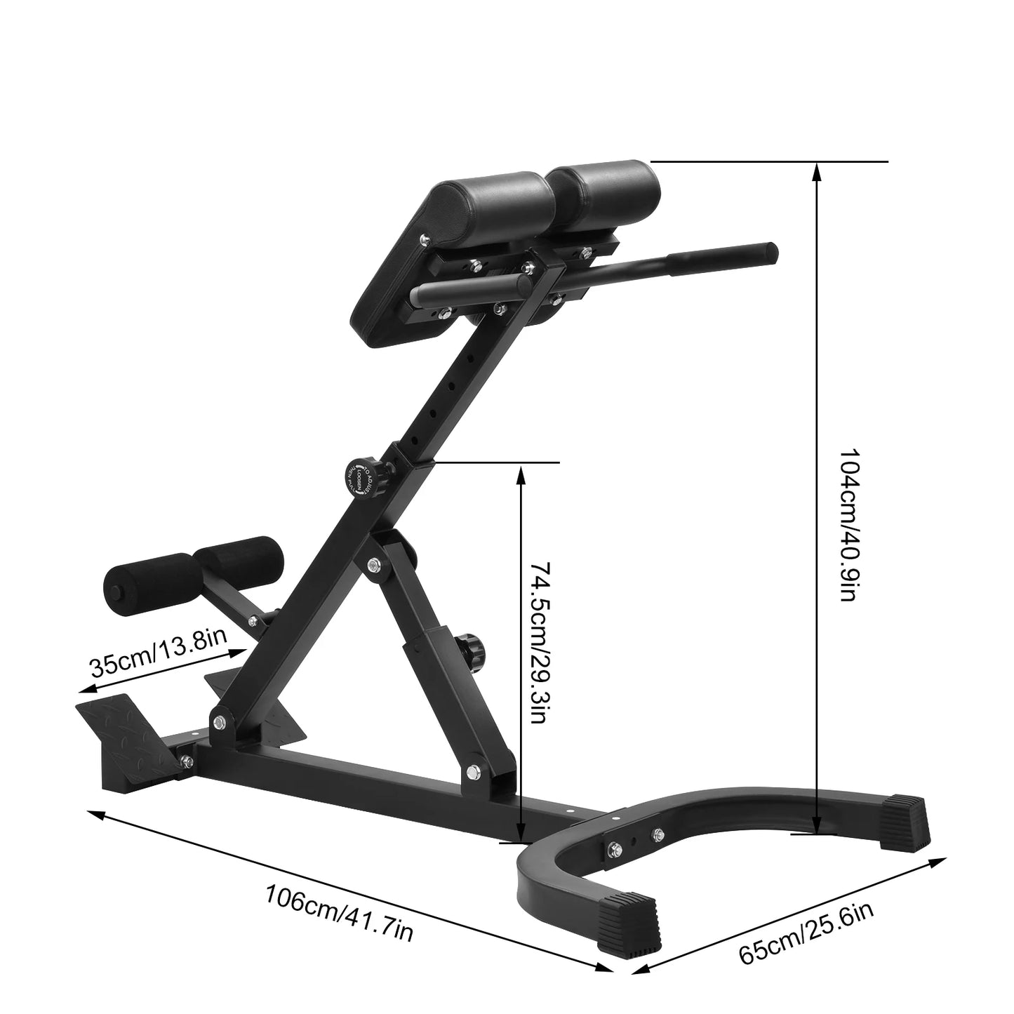 Folding Roman Chair Hyperextension Bench For Core Back Strength