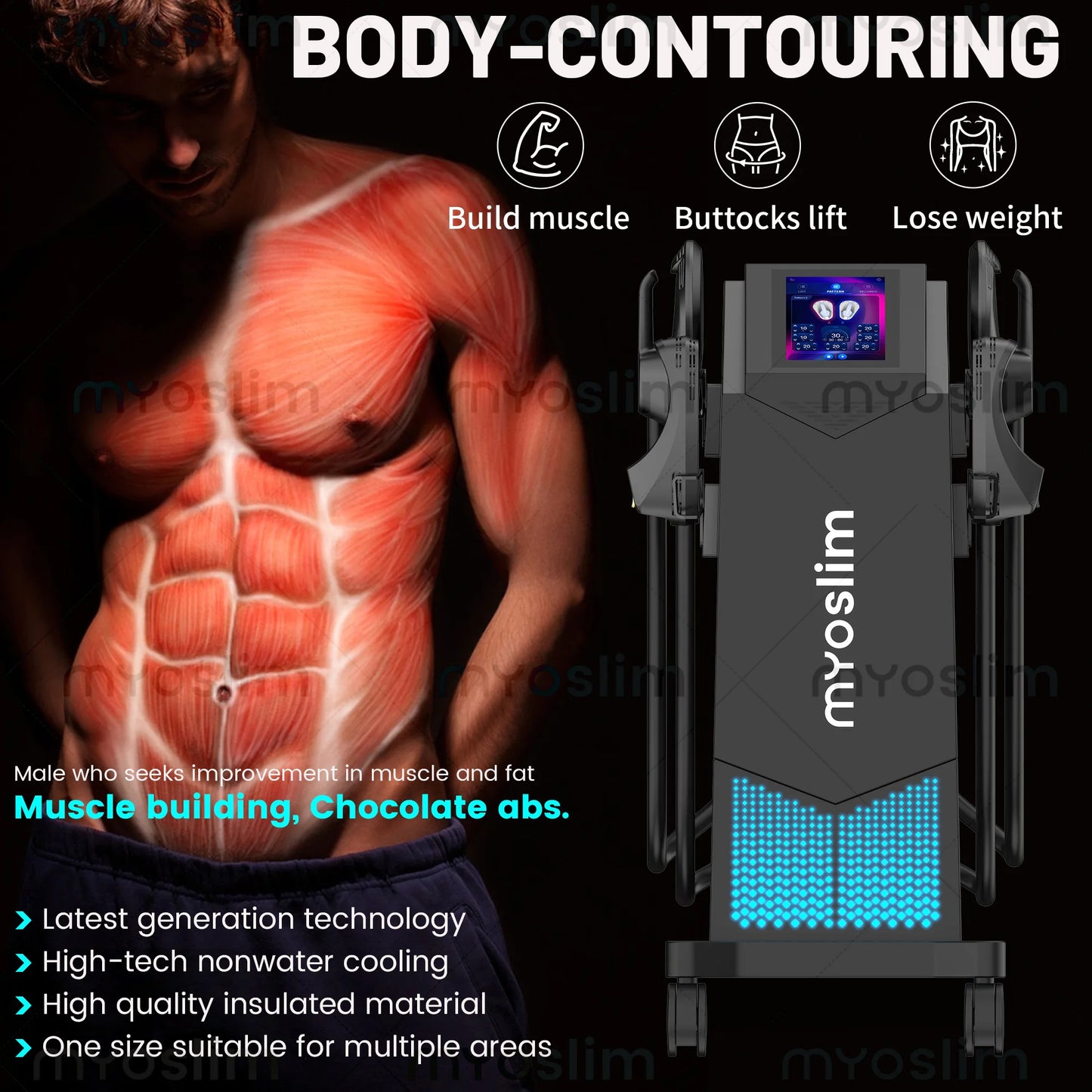MYOSLIM Portable EMS Body Sculpting Machine For Muscle Slimming