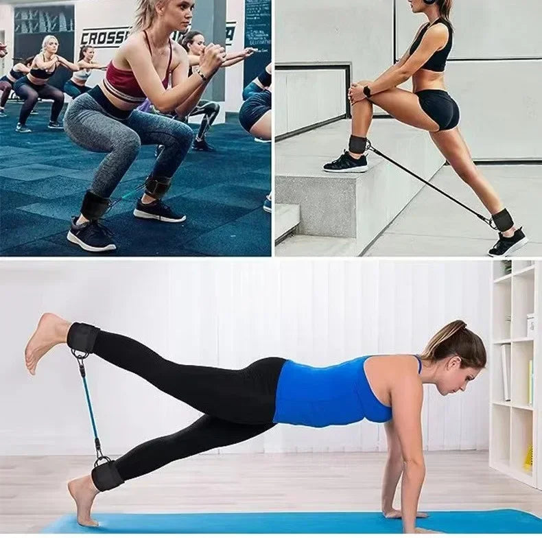 6pcs Buttocks with gantry, hip lift, ankle resistance, elastic trainer, ankle ring, hip leg tension rope, shaping and slimming