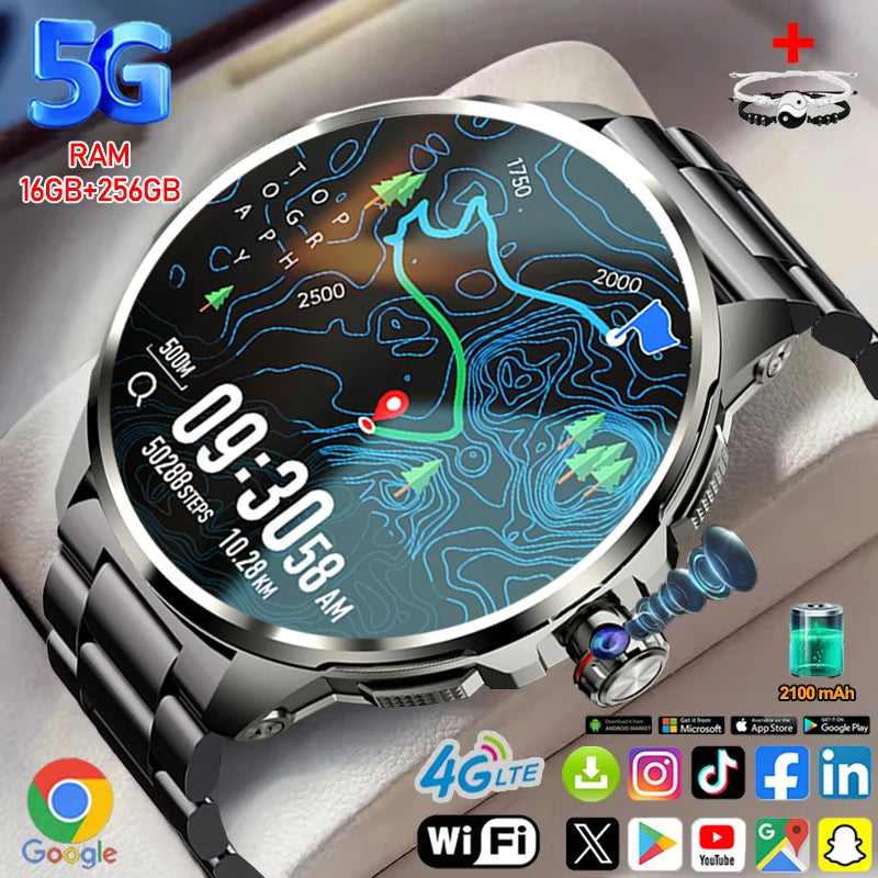 5G And 4G Smartwatch With AMOLED Camera GPS 16GB 256GB