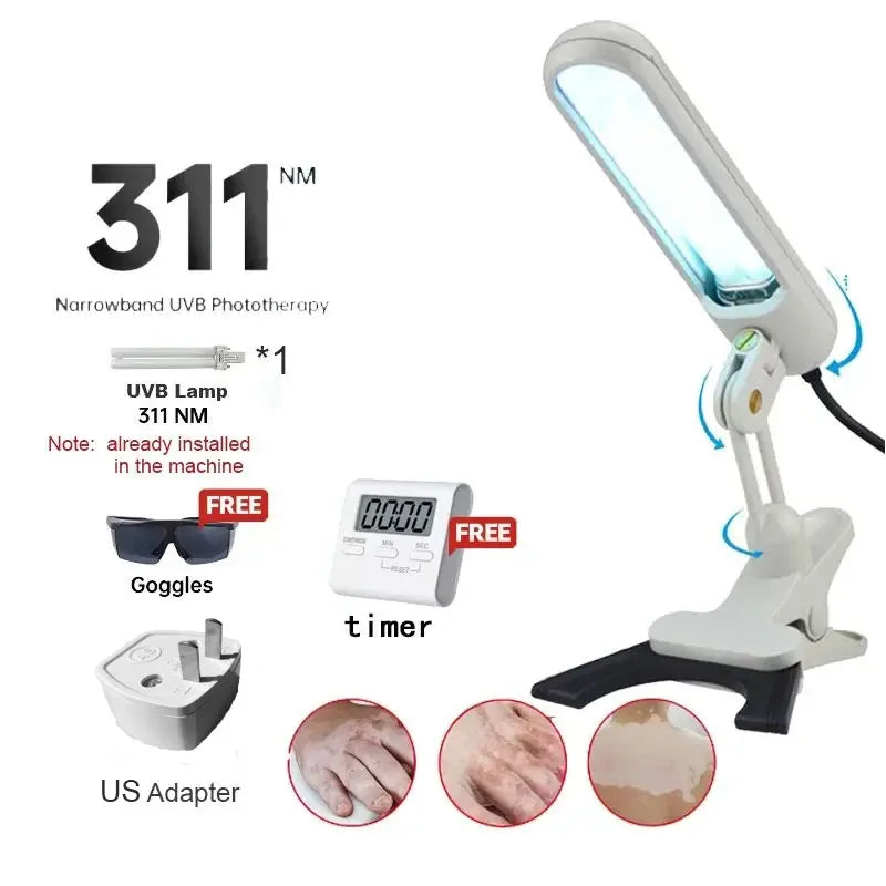 311nm UVB Lamp Phototherapy Instrument for Skin Diseases Vitiligo Psoriasis White Spots Treatment Ultraviolet Therapy Device