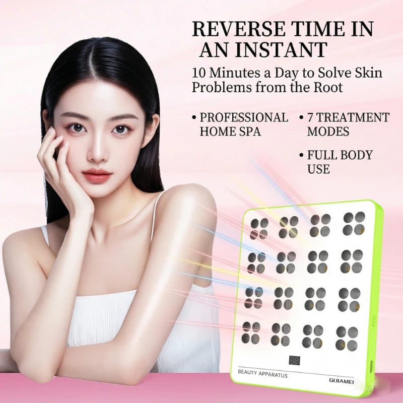 Wireless LED Light Therapy Panel Professional Photon LED Therapy for Face & Body 7-Day Glowing Results Home Spa