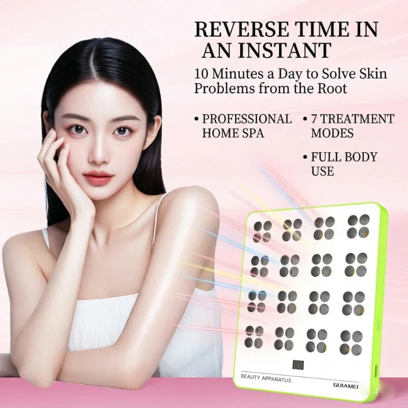 Wireless LED Light Therapy Panel Professional Photon LED Therapy for Face & Body 7-Day Glowing Results Home Spa