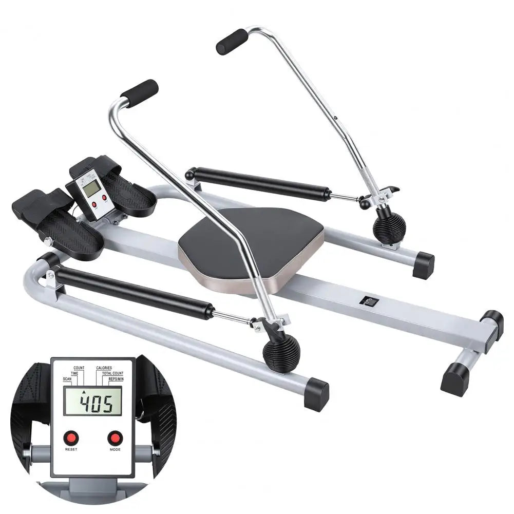 Hydraulic Rower With LCD Monitor For Home Fitness Workouts