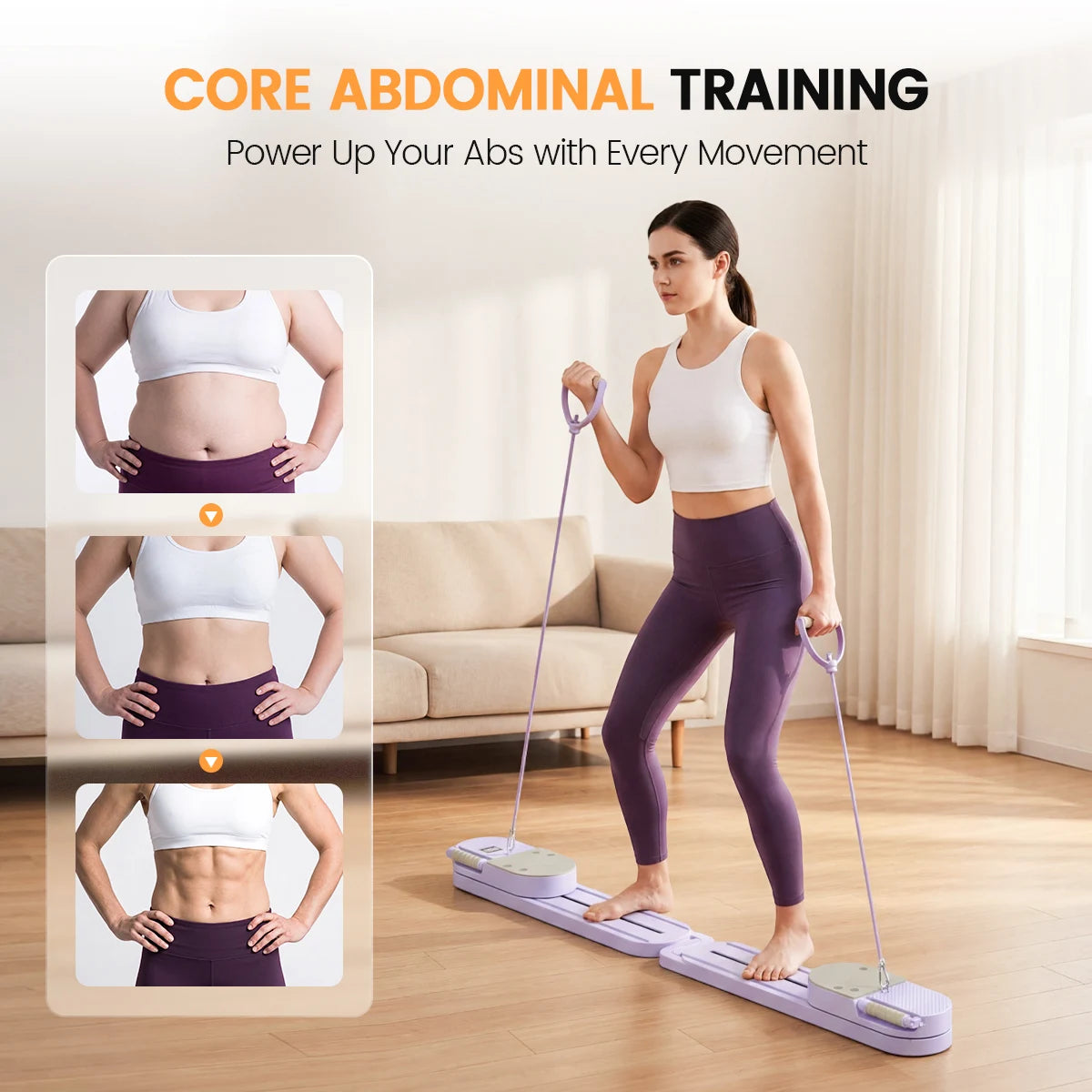 Adjustable Split Pilates Board 5 In 1 Full Body Trainer Silent Stable Home Gym Fitness Equipment Foldable Compact Ab Core Glutes