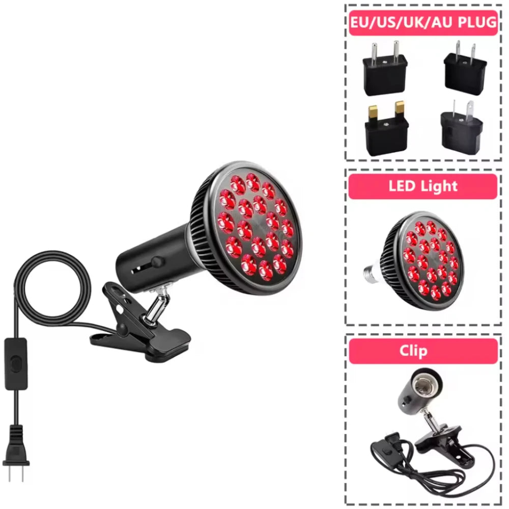 Red Light Therapy Lamp for Face 660&850nm with stand Infrared Light Therapy Device for Muscle Joint Pain Relief Skin HealthTools