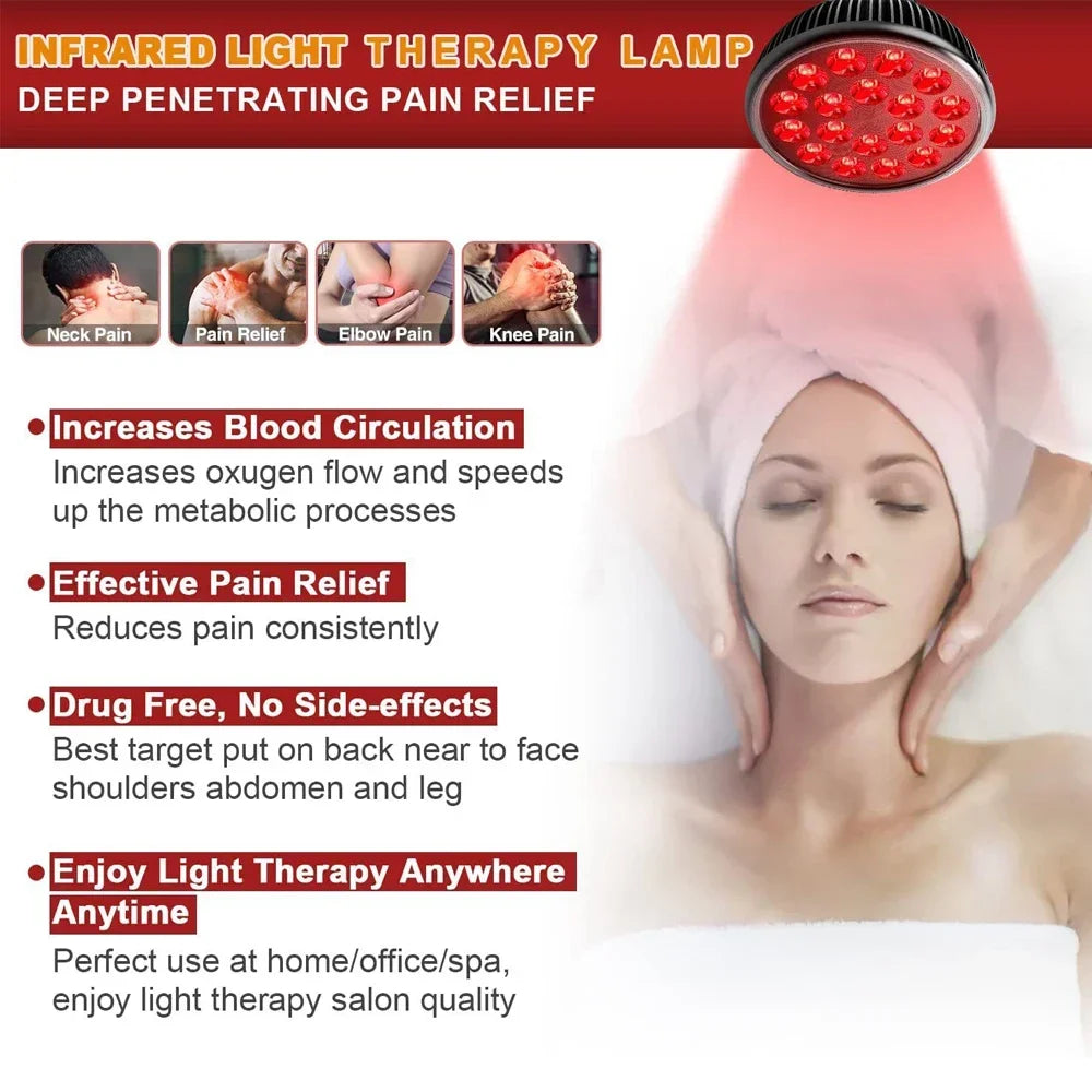 Red Light Therapy Lamp for Face 660&850nm with stand Infrared Light Therapy Device for Muscle Joint Pain Relief Skin HealthTools