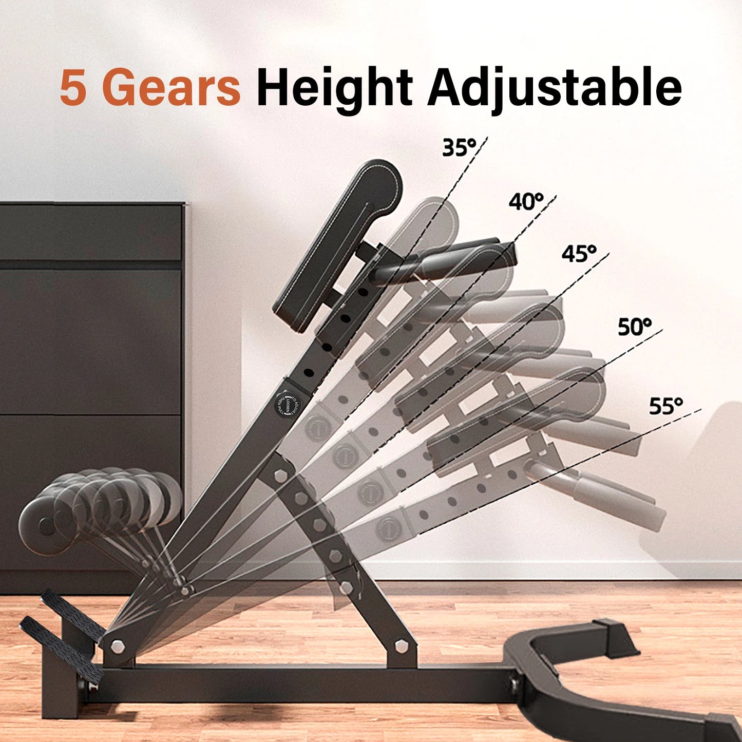 Folding Roman Chair Hyperextension Bench For Core Back Strength