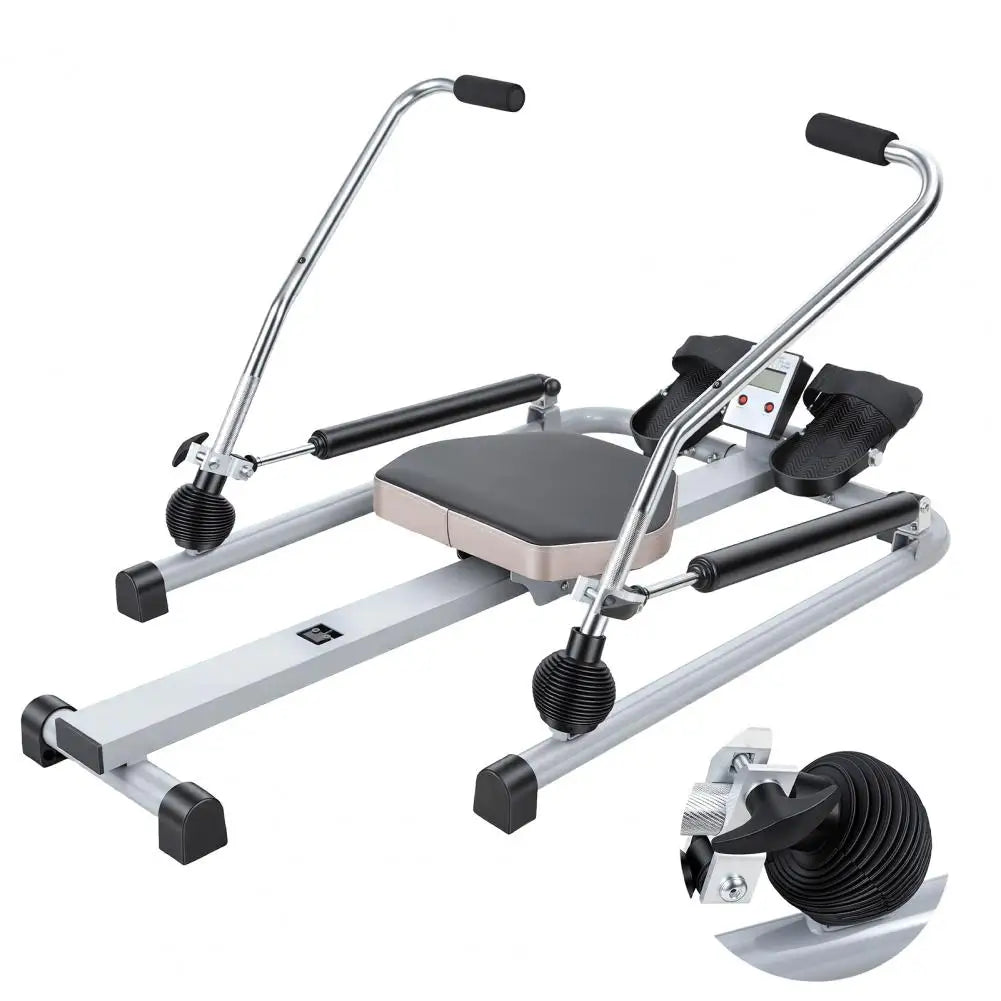 Hydraulic Rower With LCD Monitor For Home Fitness Workouts