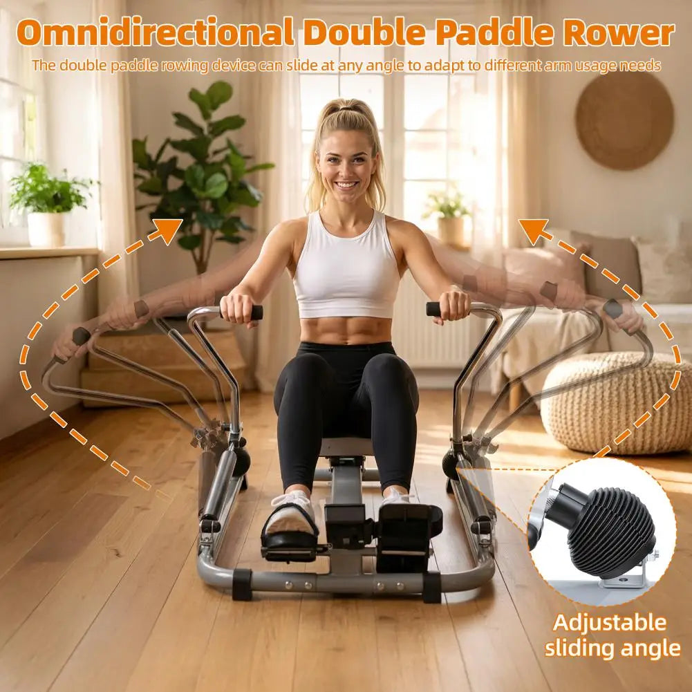 Hydraulic Rower With LCD Monitor For Home Fitness Workouts