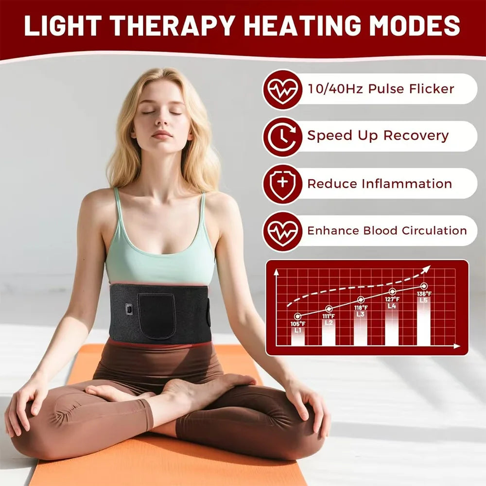 NEW 140PCS LED Red Light Therapy Belt Infrared Light Therapy Wrap660nm&850nm for Body with Timer Back Shoulder Waist Pain Relief