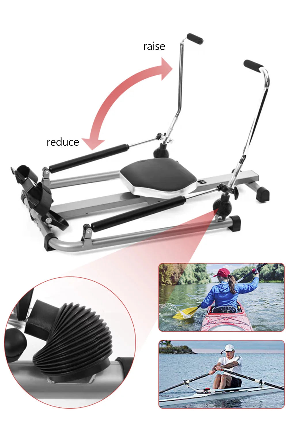 Home Gym Adjustable Rowing Machine With Double Hydraulic Resistance G006-A002