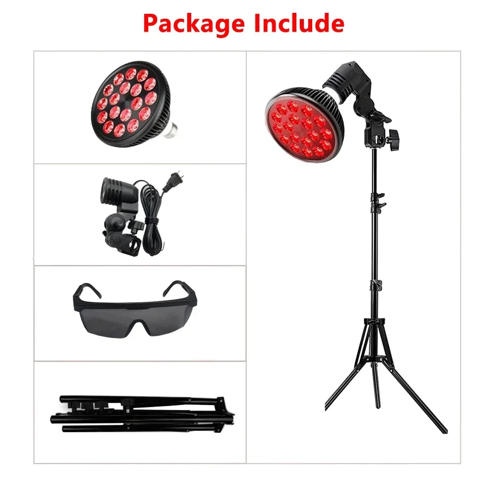 Red Light Therapy Lamp for Face 660&850nm with stand Infrared Light Therapy Device for Muscle Joint Pain Relief Skin HealthTools