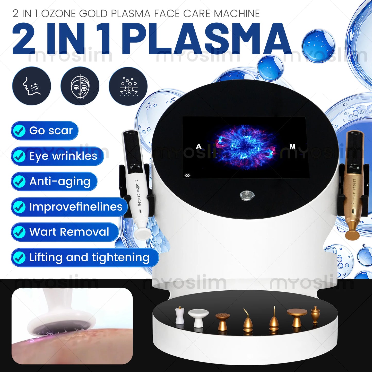 RF 2 In 1 Ozone Plasma Lift Therapy Facial Rejuvenation