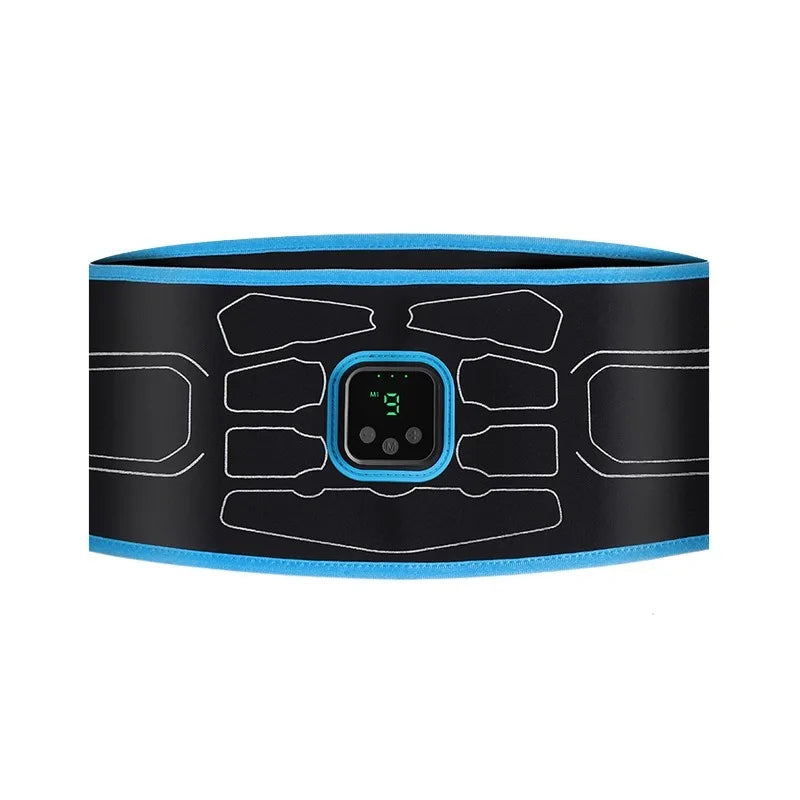Smart EMS Abdominal Muscle Trainer Belt No Gel Needed Fitness Body Shaper Massager 9 Levels Intensity Home Gym Equipment