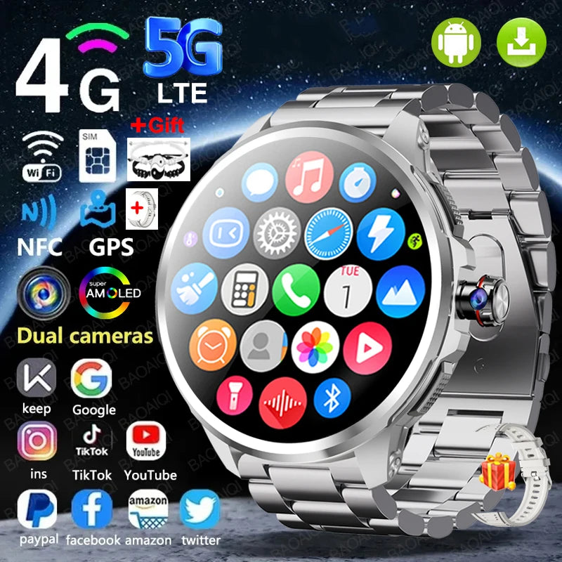 5G And 4G Smartwatch With AMOLED Camera GPS 16GB 256GB