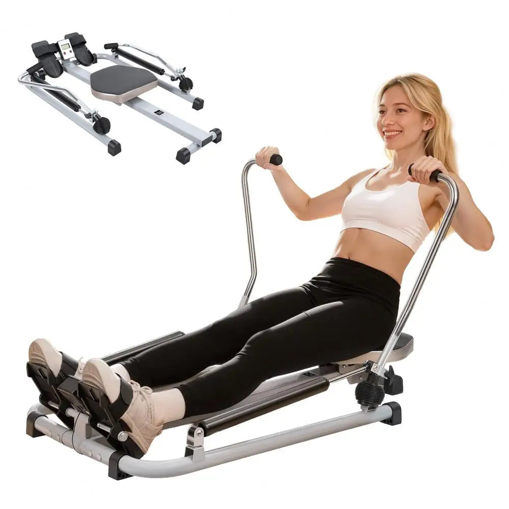 Hydraulic Rower With LCD Monitor For Home Fitness Workouts