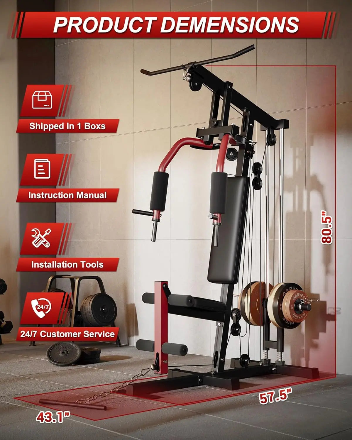 HiMISS All In One Home Gym For Full Body StrengthTraining