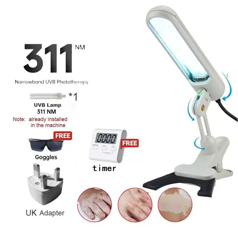 311nm UVB Lamp Phototherapy Instrument for Skin Diseases Vitiligo Psoriasis White Spots Treatment Ultraviolet Therapy Device