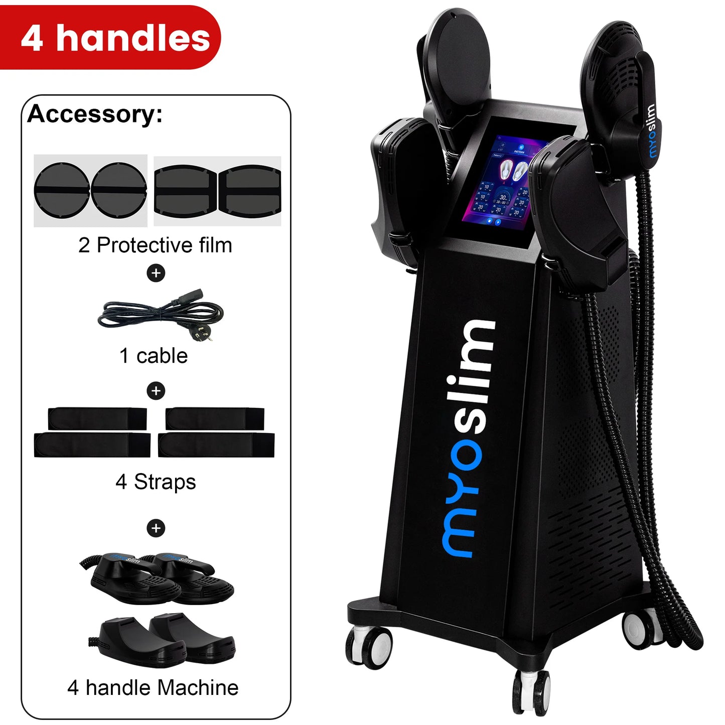 MYOSLIM 6500W EMS Body Sculpt Machine Copper Coils Touch Screen