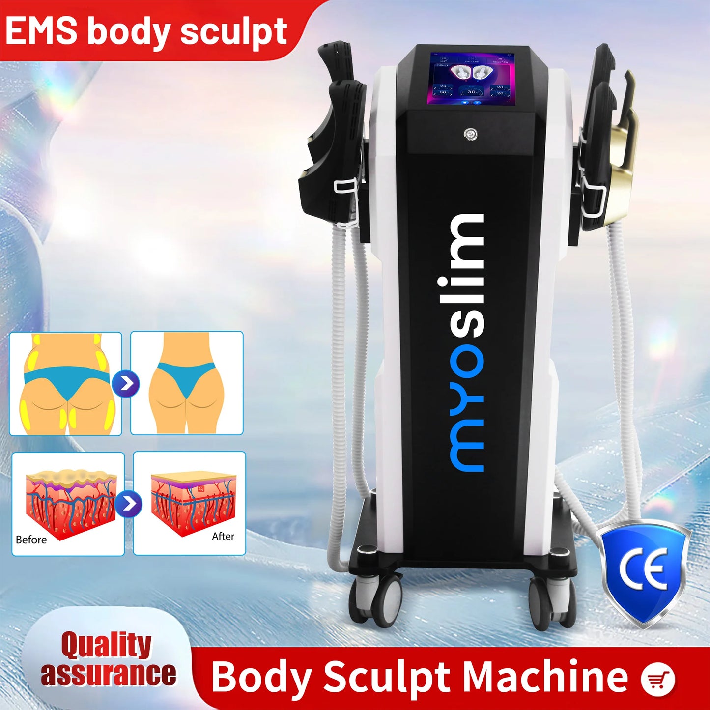 Myoslim RF HI-EMT Body Sculpting System With 5 Handles