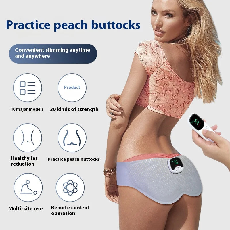 Wireless EMS Butt Trainer - Hip Lifting Massager Rechargeable Glute Stimulator for Body Sculpting Fitness Home Use Pain-Free