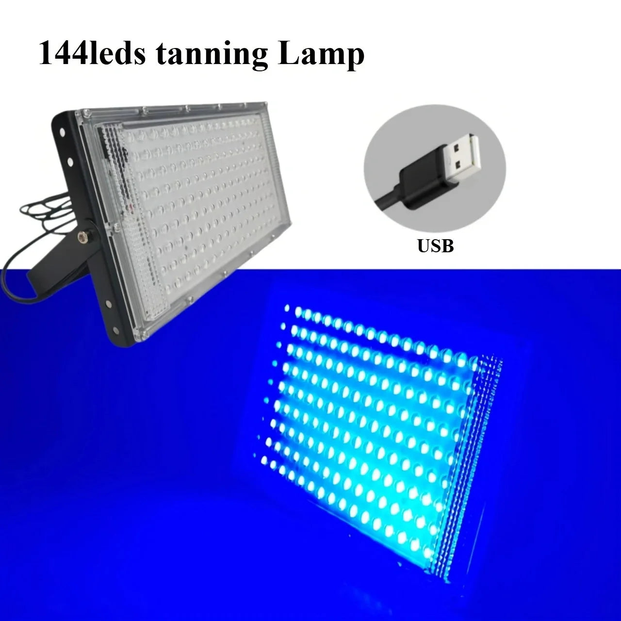 Large size 144 Leds Ultraviolet Tanning Lamp Solarium Light board for Body sunbathing Skin Bronze Skin Tanning USB Tanning Light