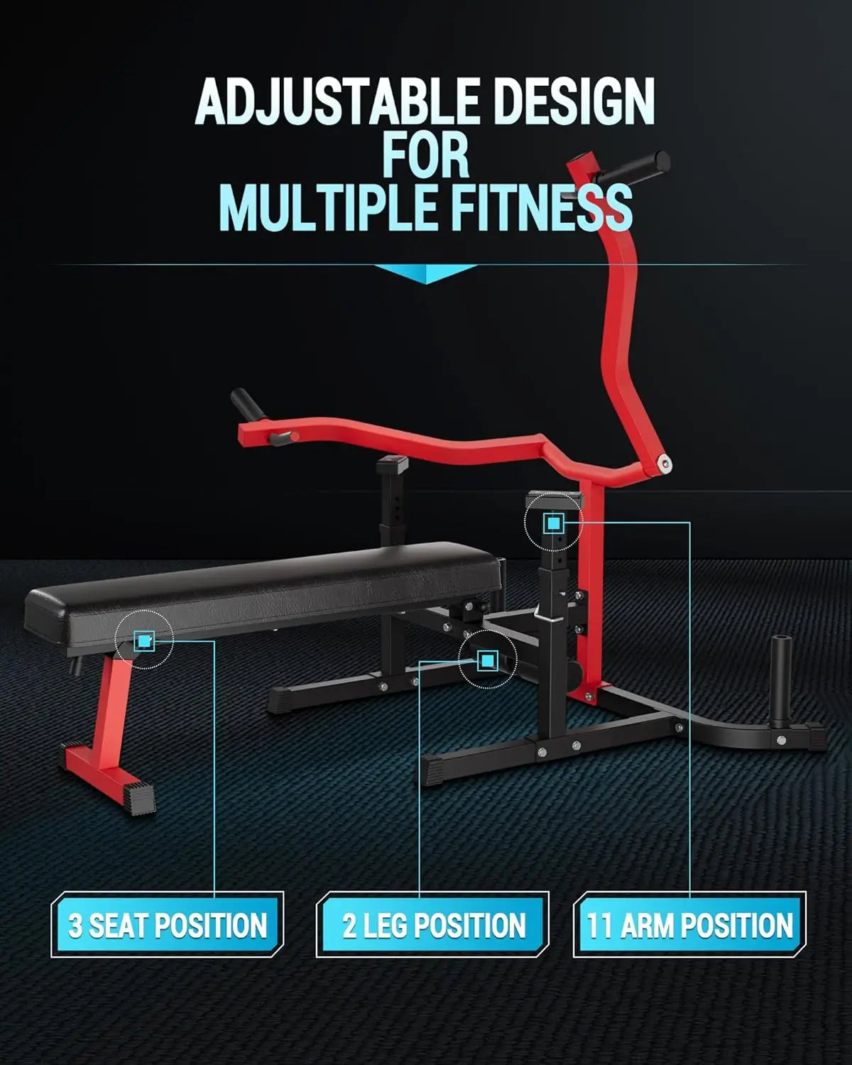 Chest Press Machine with Adjustable Bench and Converging Arms Bench Press and Chest Workout Machine Features Flat for Home Gym