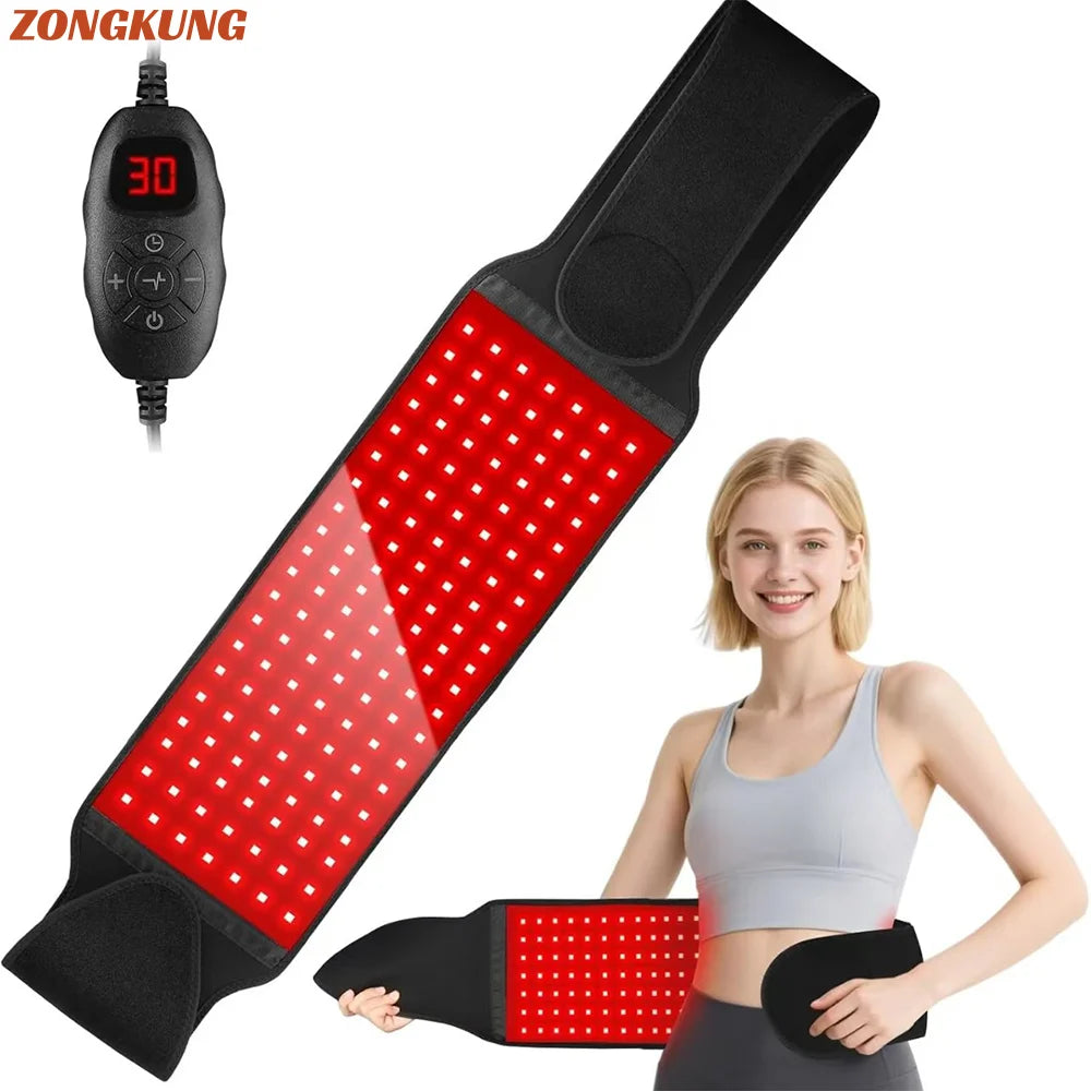 NEW 140PCS LED Red Light Therapy Belt Infrared Light Therapy Wrap660nm&850nm for Body with Timer Back Shoulder Waist Pain Relief