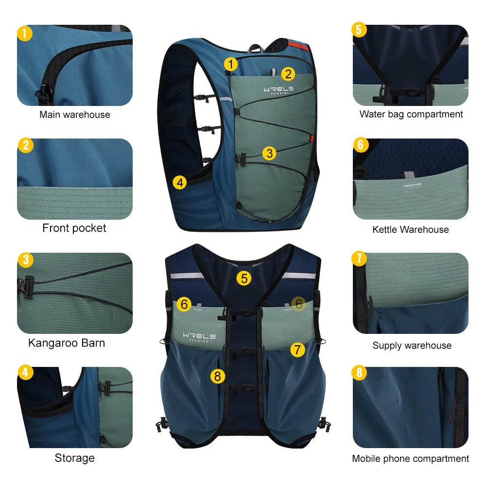 WRELS Lightweight Running Backpack Hydration Vest For Trails