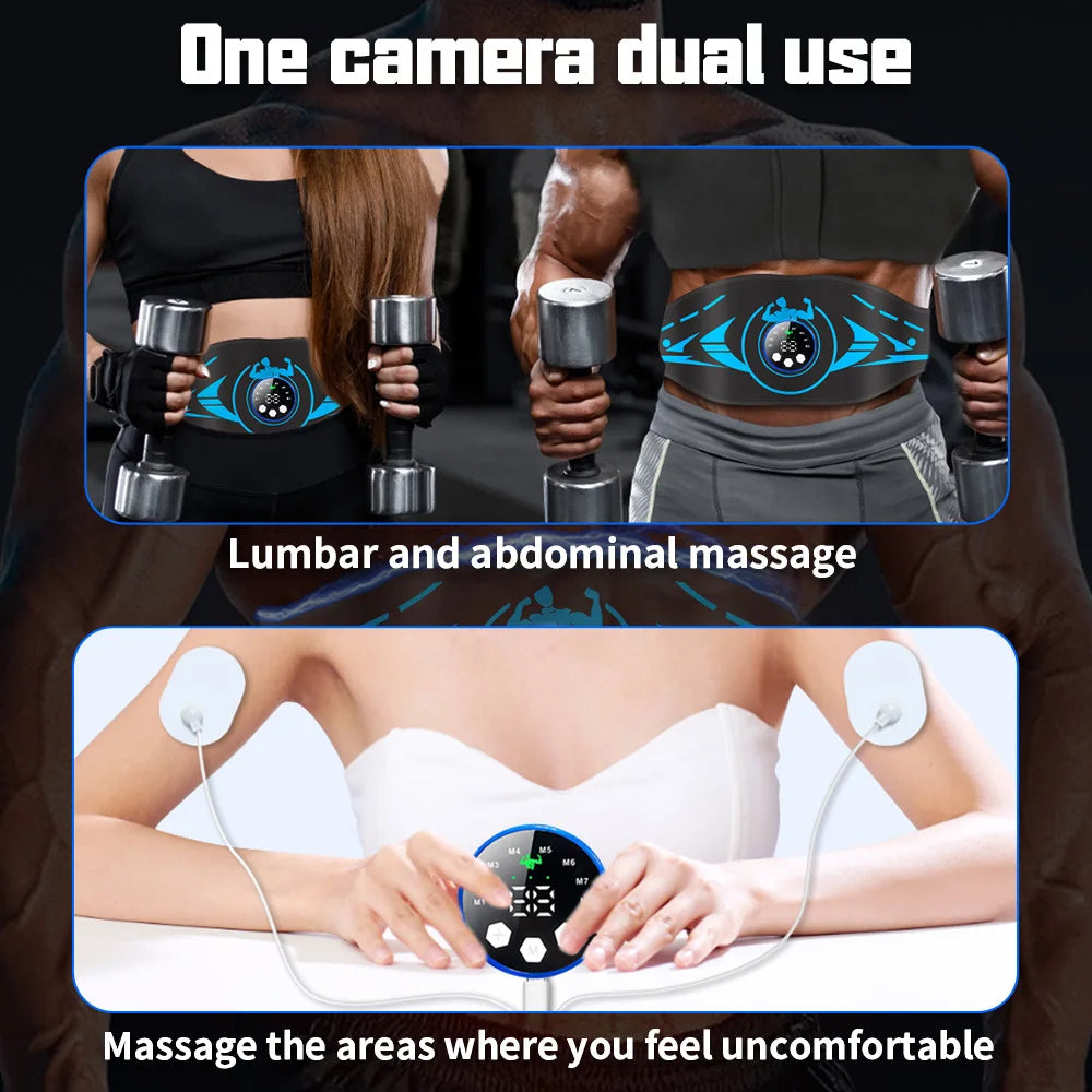 Smart EMS Belt Ab Trainer Waist Massager With Charging Display - For Effective Abdominal And Lumbar Workout