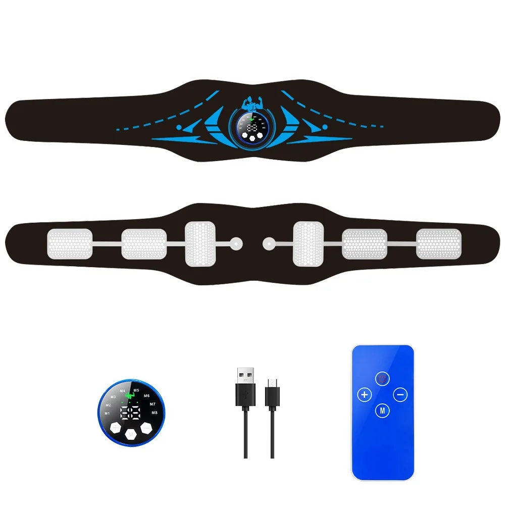 Smart EMS Belt Ab Trainer Waist Massager With Charging Display - For Effective Abdominal And Lumbar Workout