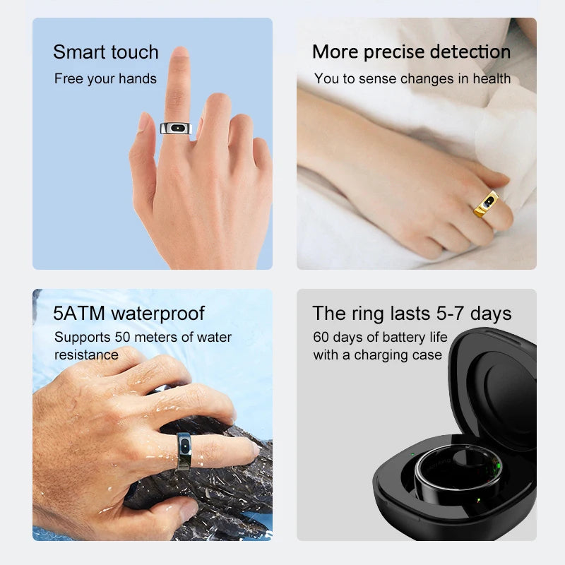 Govllfoz R08 Smart Ring Health Sleep Monitor 5ATM Waterproof