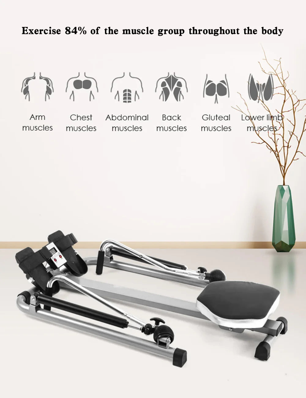 Home Gym Adjustable Rowing Machine With Double Hydraulic Resistance G006-A002