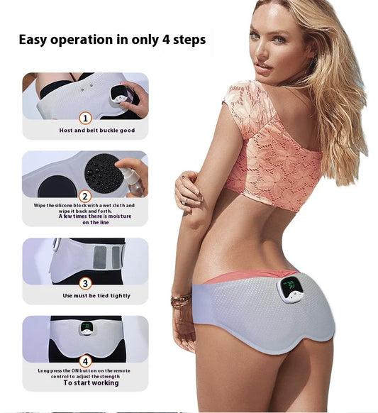 Wireless EMS Butt Trainer - Hip Lifting Massager Rechargeable Glute Stimulator for Body Sculpting Fitness Home Use Pain-Free