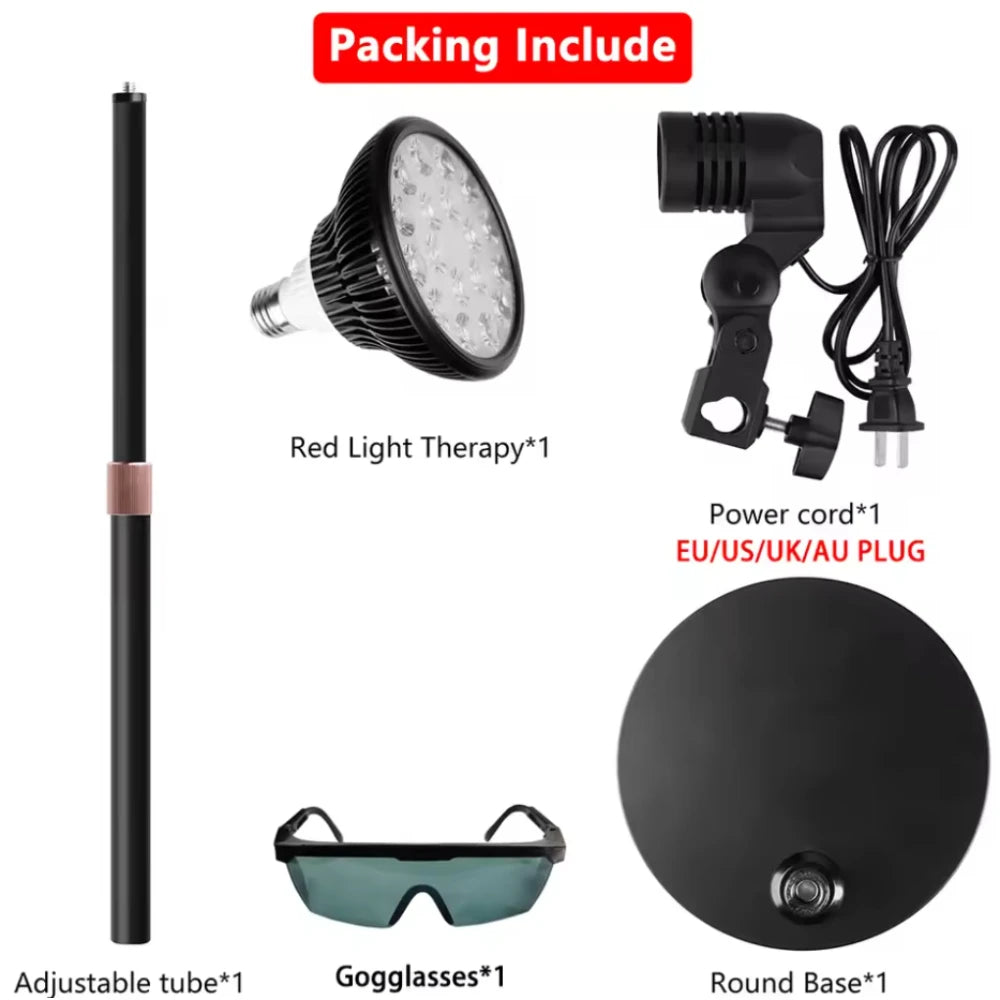 Red Light Therapy Lamp for Face 660&850nm with stand Infrared Light Therapy Device for Muscle Joint Pain Relief Skin HealthTools