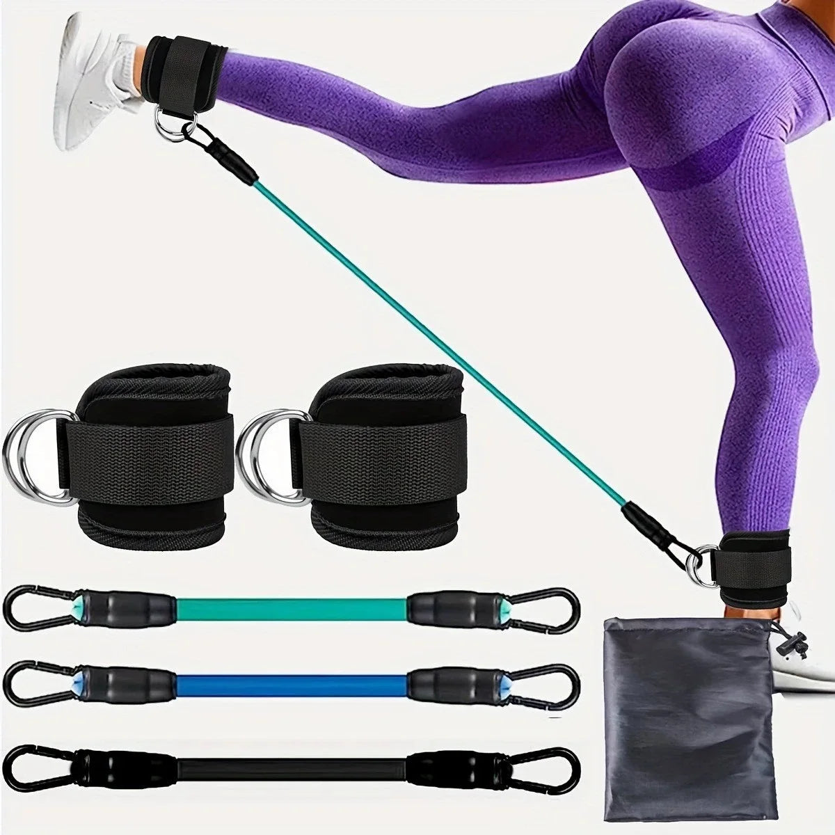 6pcs Buttocks with gantry, hip lift, ankle resistance, elastic trainer, ankle ring, hip leg tension rope, shaping and slimming