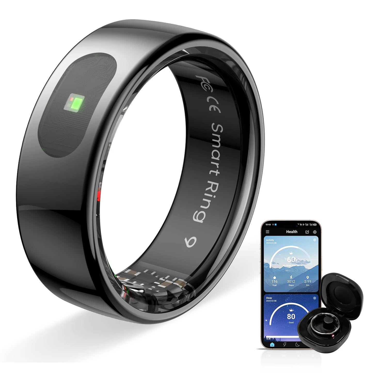 Govllfoz R08 Smart Ring Health Sleep Monitor 5ATM Waterproof