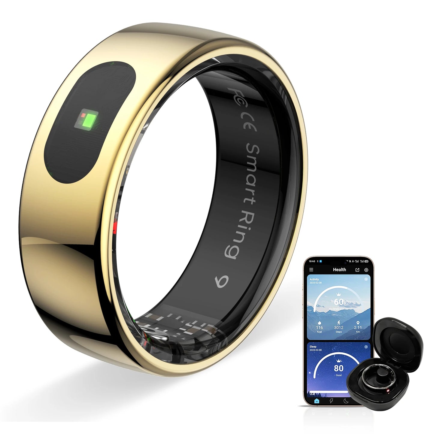 Govllfoz R08 Smart Ring Health Sleep Monitor 5ATM Waterproof