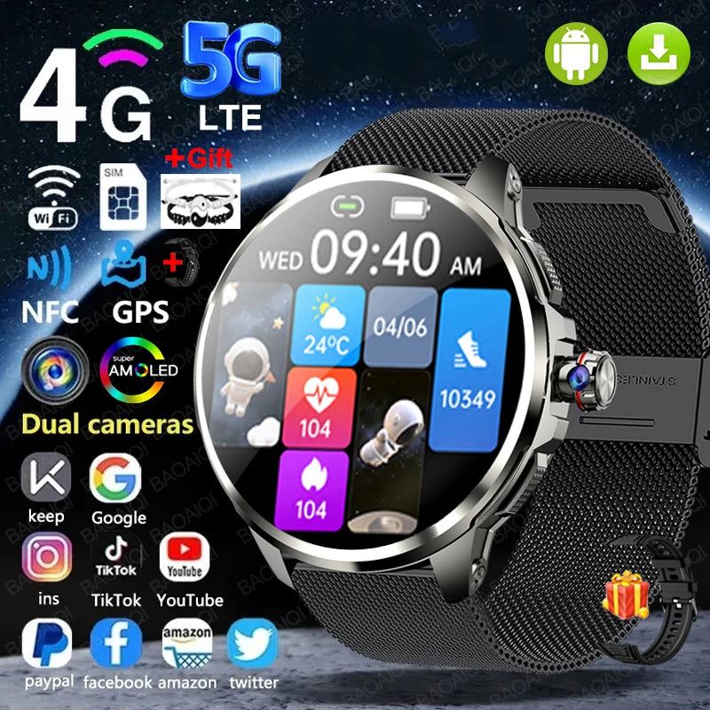 5G And 4G Smartwatch With AMOLED Camera GPS 16GB 256GB