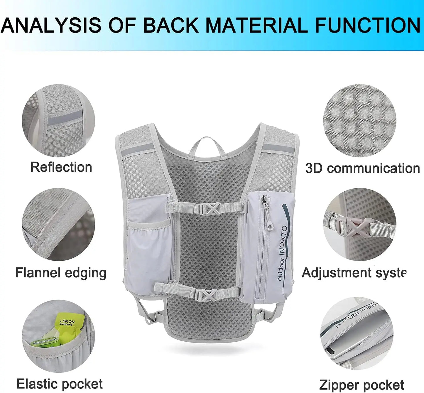 Hydration Vest Backpack With 1.5L Water Bladder For Running