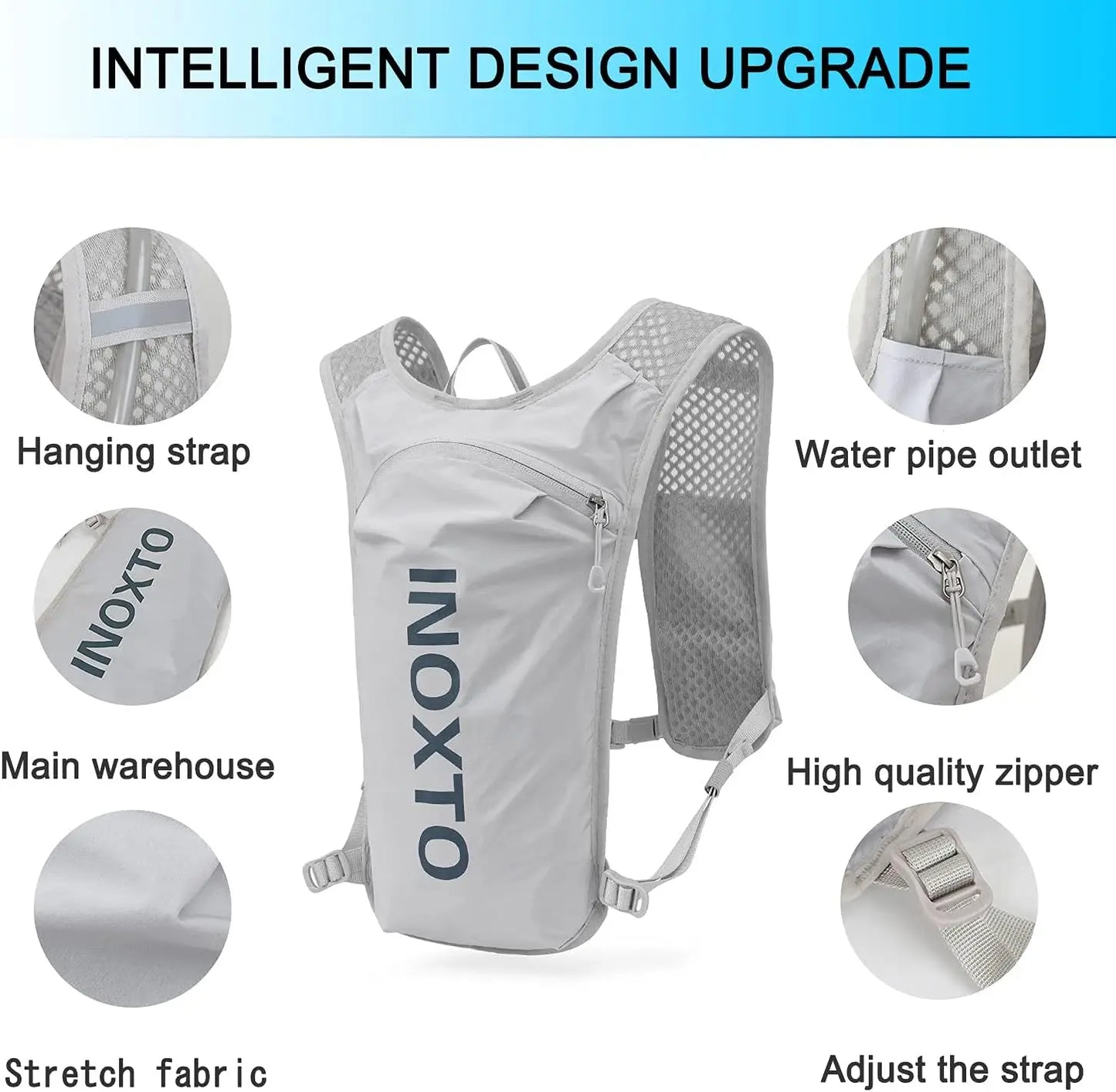 Hydration Vest Backpack With 1.5L Water Bladder For Running
