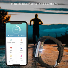 Load image into Gallery viewer, Smart Watch Sports Fitness Activity Heart Rate Tracker Blood Pressure wristband IP68 Waterproof band Pedometer for IOS Android 0 Elite Fitness Essentials 