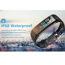 Load image into Gallery viewer, Smart Watch Sports Fitness Activity Heart Rate Tracker Blood Pressure wristband IP68 Waterproof band Pedometer for IOS Android 0 Elite Fitness Essentials 
