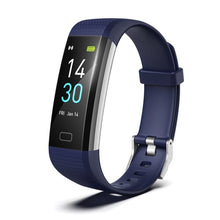 Load image into Gallery viewer, Smart Watch Sports Fitness Activity Heart Rate Tracker Blood Pressure wristband IP68 Waterproof band Pedometer for IOS Android 0 Elite Fitness Essentials Blue 